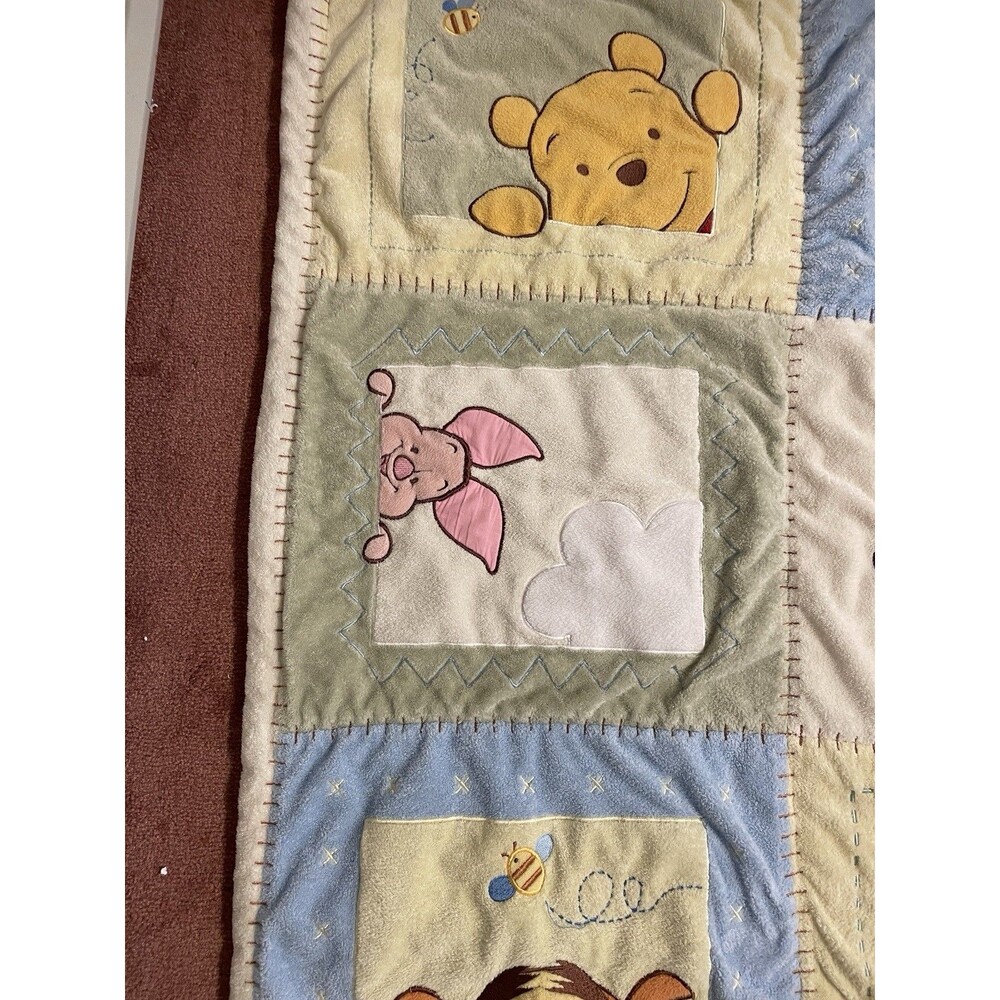 Disney Classic Winnie The Pooh & Friends Patchwork Fleece Baby Blanket 43"x34" - Picture 9 of 14
